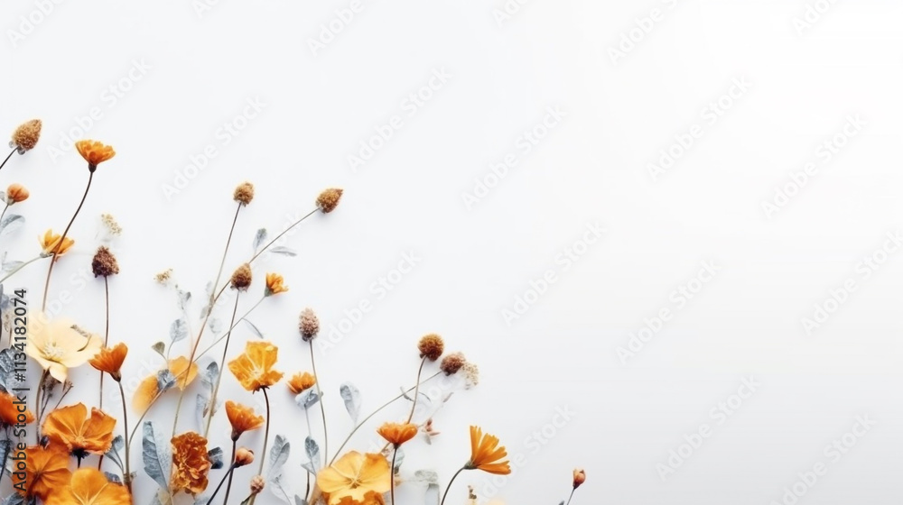 Poster autumn leaves and berries from various trees and bushes white space available for text leaves with c