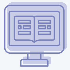 Icon Online Education. related to Dropshipping symbol. two tone style. design editable