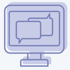 Icon Online Chat. related to Dropshipping symbol. two tone style. design editable