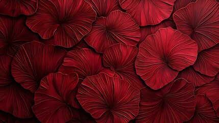 Stunning red floral patterns nature digital art vibrant close-up inspired design