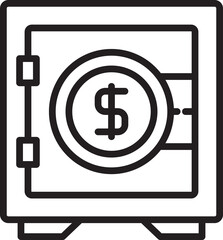 Fototapeta premium Strongbox or Safe Line Icon 