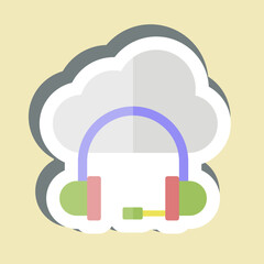 Sticker Cloud Service. related to Dropshipping symbol. design editable