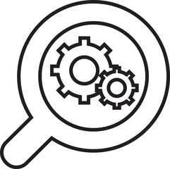 Magnifier with Gear Icon
