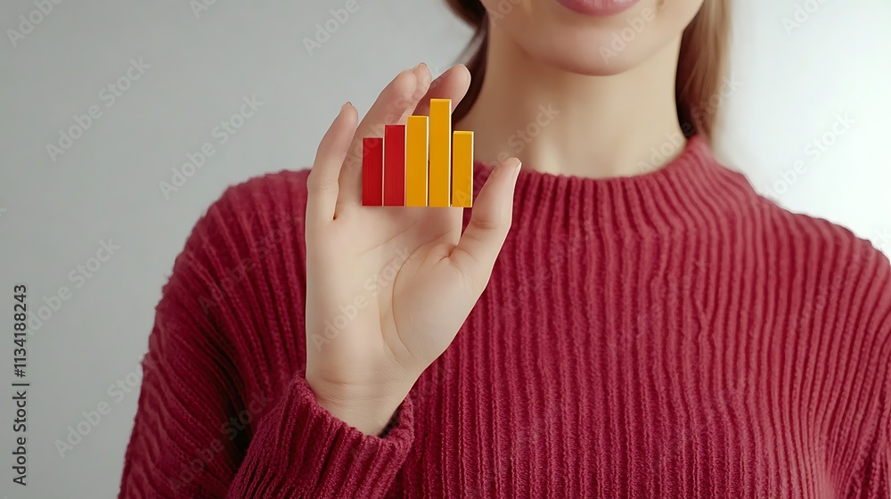 Poster minimalist design concept with colorful bar graph representation