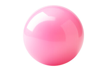Puffed round pink chewing gum isolated on a transparent background.