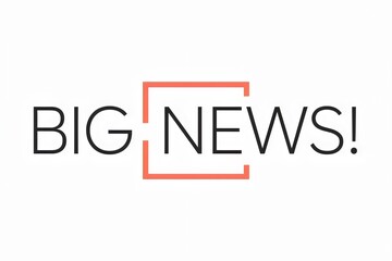 Fototapeta premium BIG NEWS text in bold, black text with a red square. graphic design. ideal for announcing important news, promotions or sales