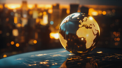 Abstract business Financial charts show a significant increase in profits in the stock market.This is driven by higher interest rates and continued growth. In the innovation world network of financial