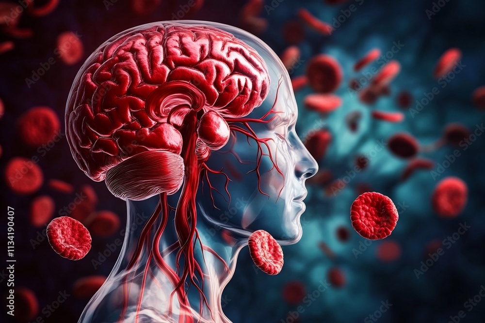Poster conceptual of transient ischemic attack or mini stroke in the brain