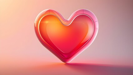 "3D Pink Heart Shape with Soft Glow"

