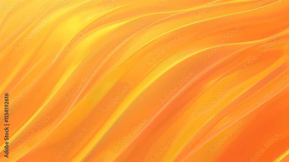 Poster a vibrant abstract image featuring smooth flowing waves of orange and yellow hues creating a warm an