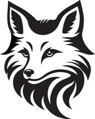 Fox Head silhouette icon vector design