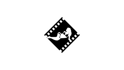 erotic film, black isolated silhouette