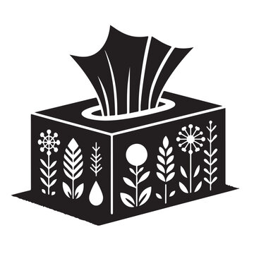 recommend clip art: Tissue box silhouette vector illustration