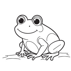 Frog  line art on white backgroun