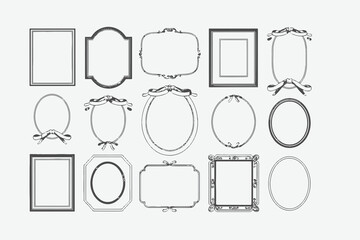 Minimalist hand-drawn vector frames collection design, Minimalist Hand-Drawn Frames – Elegant Vector Collection for Design Projects, easily editable.  