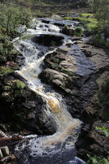 Obraz premium Trail between Broad Cairn summit, Loch Muick and Spittal of Glenmuick in the background - Aberdeenshire - Scotland - UK