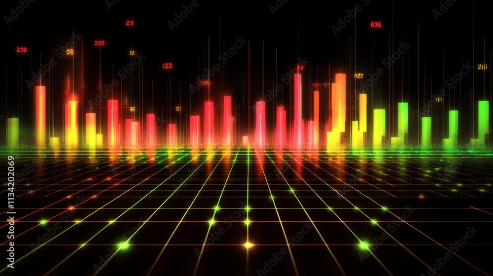 Leinwandbilder colorful 3d visualization of data trends and insights in a grid