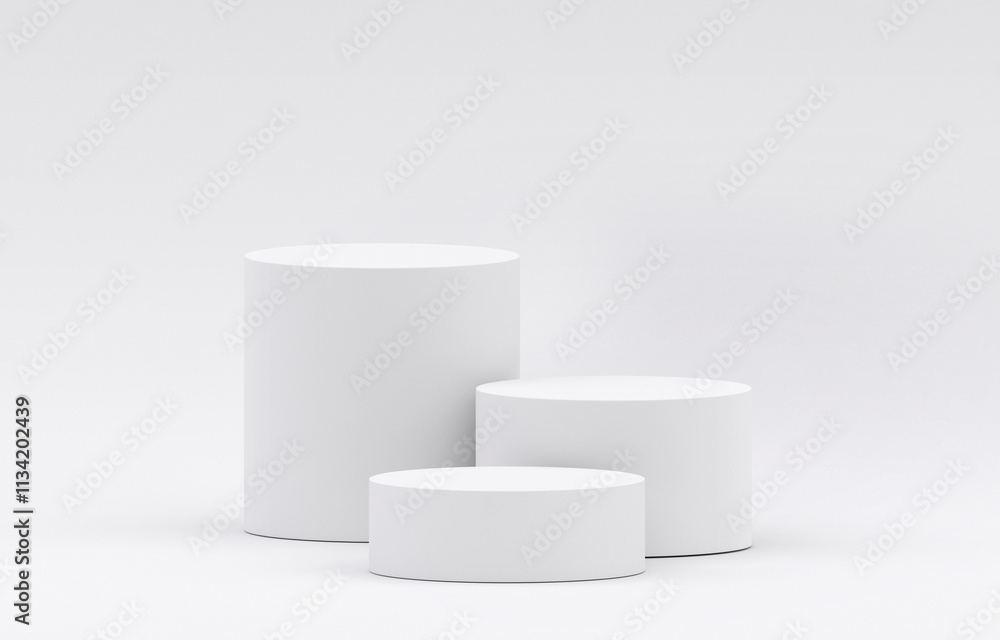 Canvas Prints white product display podium in studio room, for display presentation