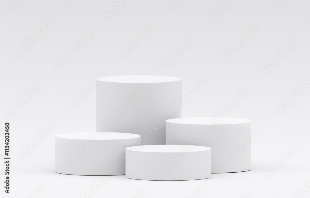 Canvas Prints white product display podium in studio room, for display presentation