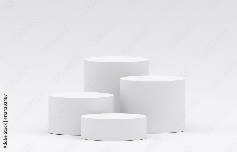 Canvas Prints white product display podium in studio room, for display presentation