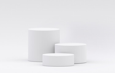 White product display podium in studio room, for display presentation