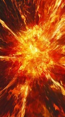 Red and yellow explosion anime wallpaper. anime wallpaper. Ultra realistic. Photorealistic