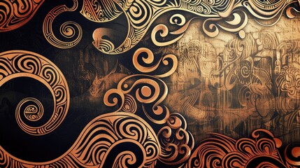 concept art of maori toi patterns on a blank background