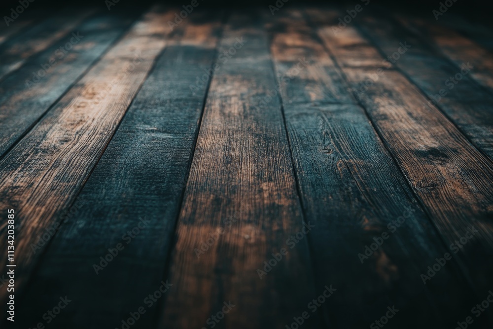 Poster close-up view of dark wooden floor with unique textures and patterns highlighting natural grain and 