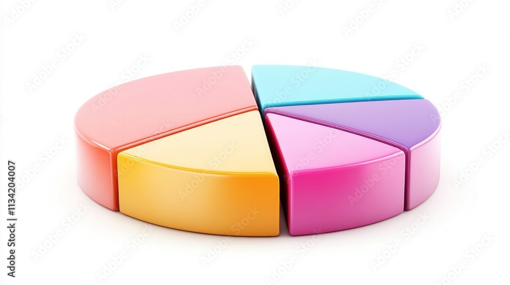 Leinwandbilder colorful spinning pie chart representing data visualization concepts