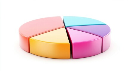Obraz premium Colorful Spinning Pie Chart Representing Data Visualization Concepts