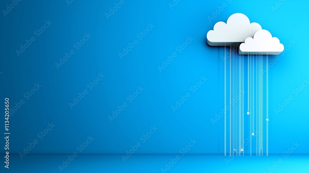 Poster modern it specialists managing cloud-based automated workflows in a sleek and tech-savvy environment