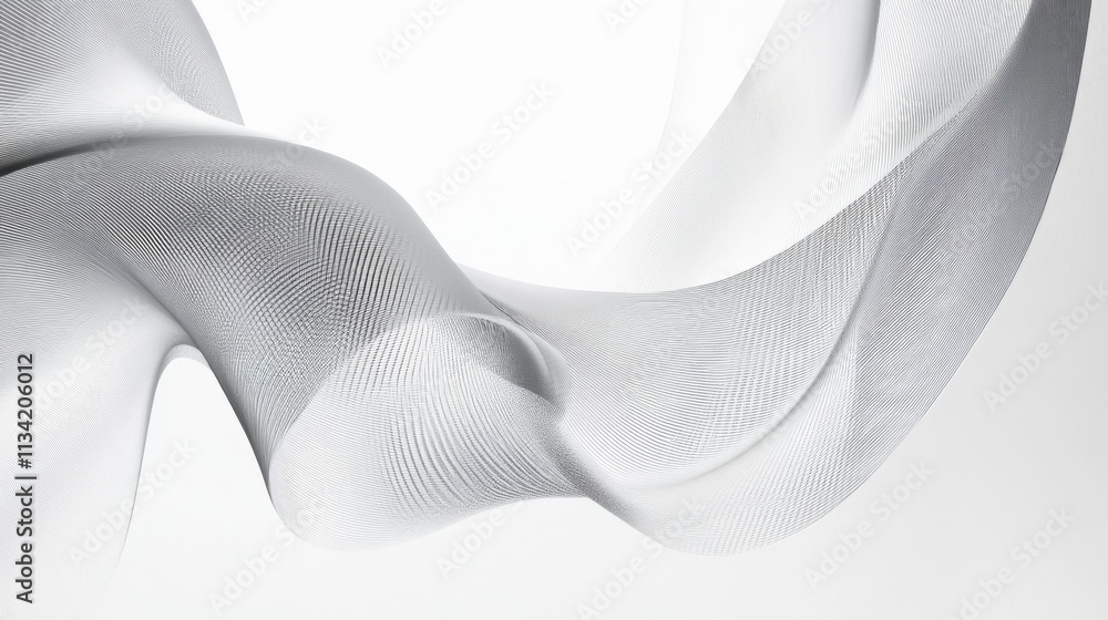 Poster abstract textured flowing fabric on white background