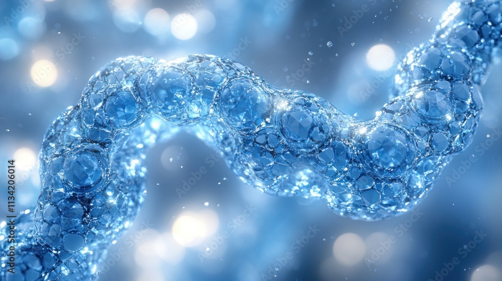 Poster abstract depiction of a fluid structure resembling interconnected bubbles or cells.