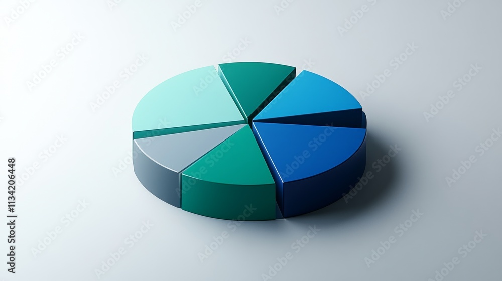 Fototapete colorful pie chart 3d model displaying various segments of data