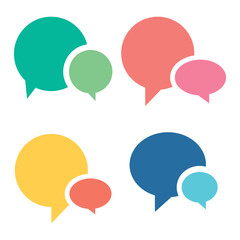 Speech Bubbles. Think or talk clouds. Talk bubble. Conversation clouds. Dialogue chat bubbles with small talk phrases.