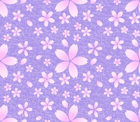 桜のシームレスパターン　A-9'