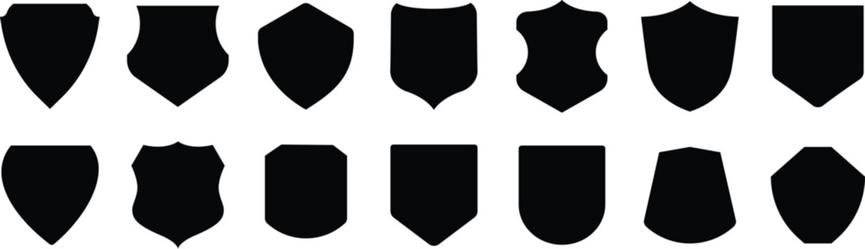 Shield icon set. Protect shield security vector. Collection of security shield icons. Security shield symbols. Vector illustration.