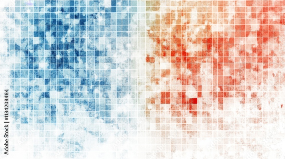 Aufkleber abstract colorful texture with red and blue geometric patterns