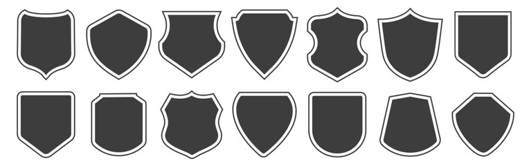Shields. Protect shield security vector. Collection of security shield icons. Security shield symbols. Vector illustration.