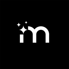 Letter M star or M shining or M cleaning logo concept vector icon