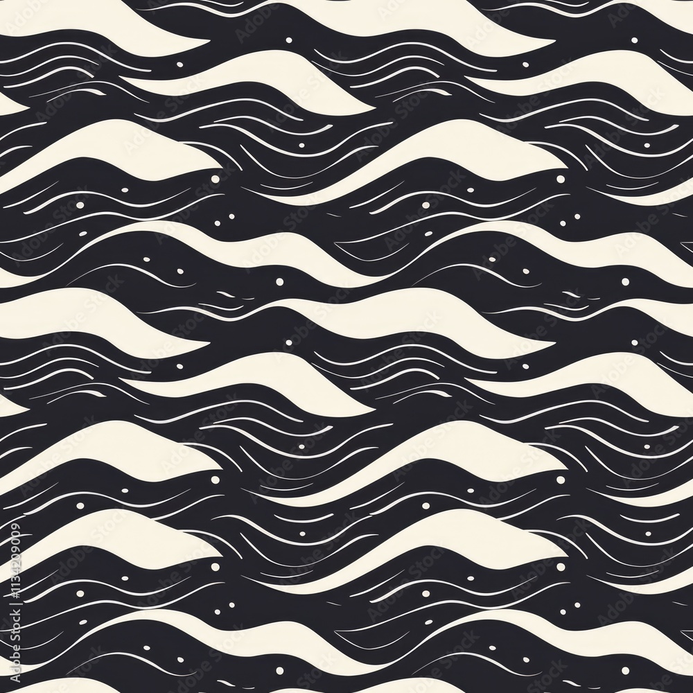Poster craft a collection of seamless patterns with minimalistic wave motifs seamless pattern