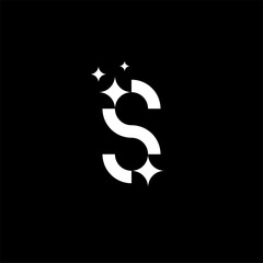 Letter S star or S shining or S cleaning logo concept vector icon