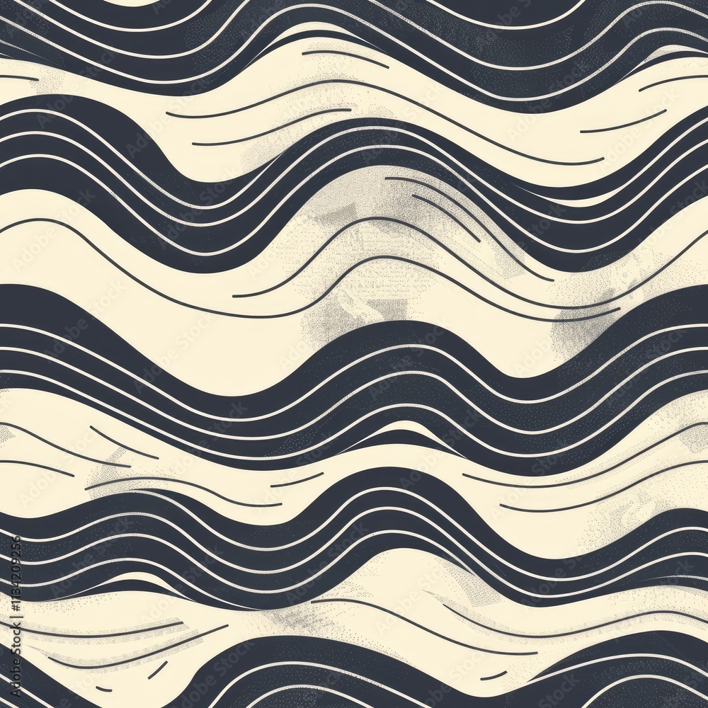 Poster craft a collection of seamless patterns with minimalistic wave motifs seamless pattern