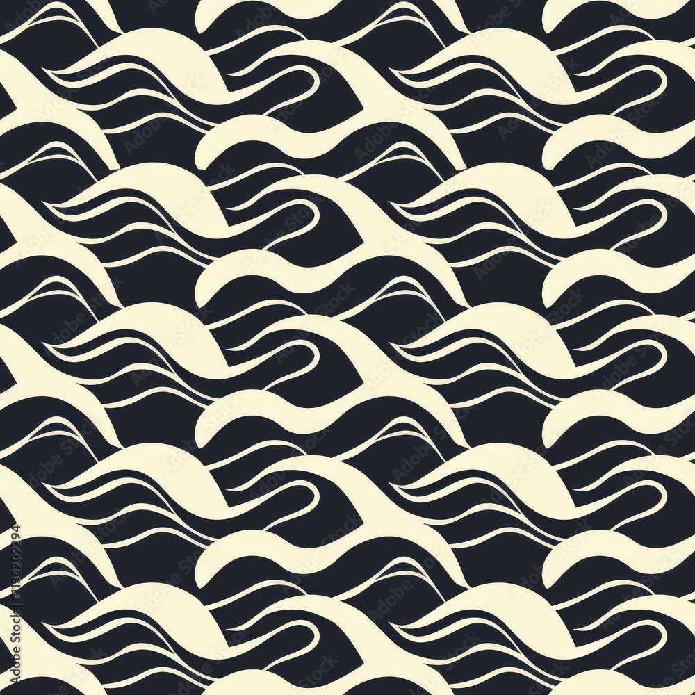 Aufkleber craft a collection of seamless patterns with minimalistic wave motifs seamless pattern