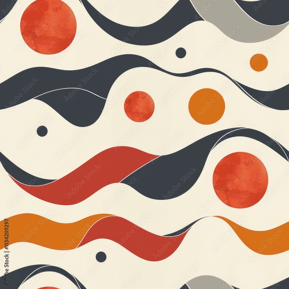 Aufkleber craft a collection of seamless patterns with minimalistic wave motifs seamless pattern