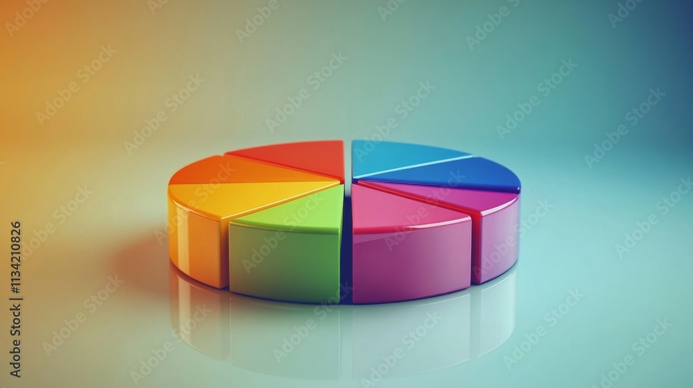 Leinwandbilder Colorful Abstract Pie Chart Displaying Data Segments Graphically
