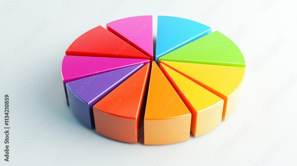Aufkleber colorful pie chart segments on a white background for infographic use