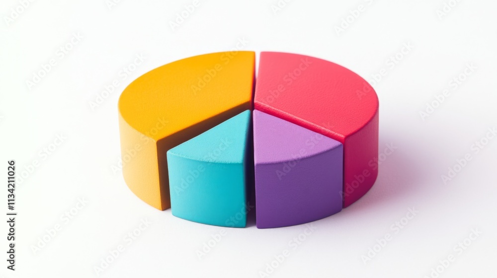 Poster colorful pie chart mockup for data visualization and analysis