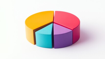 Obraz premium Colorful pie chart mockup for data visualization and analysis