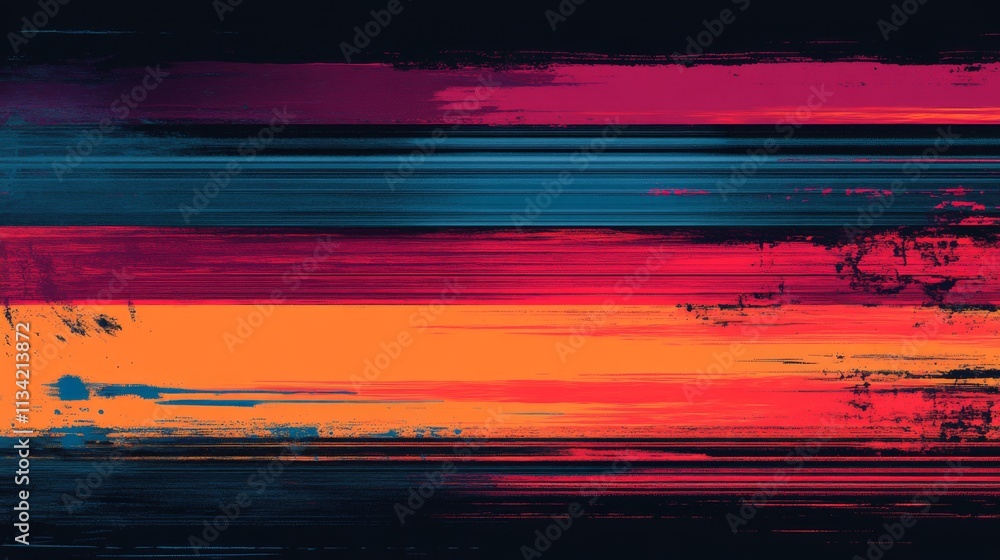 Aufkleber colorful abstract gradient lines on dark background for art designs